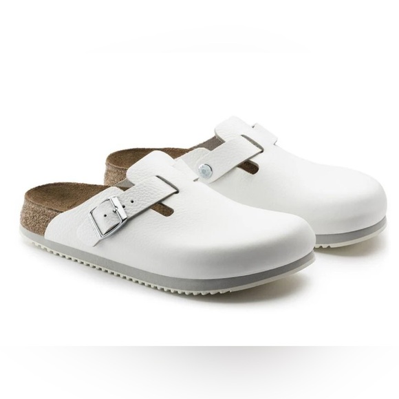 BIRKENSTOCK BOSTON BS SUPER GRIP CLOGS IN WHITE 36 5 - Picture 1 of 11